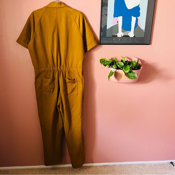 Vintage 1970s mustard coveralls jumpsuit - Picture 4 of 6